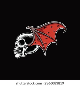 skull drago ilustration vector art design mechandise