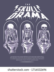 The skull drama for t shirt design