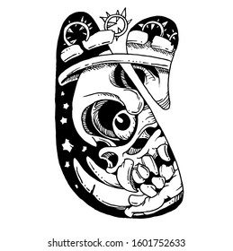 SKULL DRAWING VECTOR DESIGN BEST FOR TATTOOS OR T-SHIRT DESIGN
