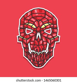 skull drawing vector illustration sticker