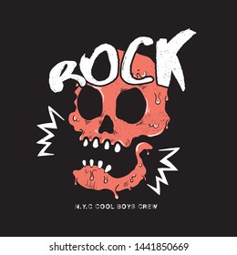 skull drawing as vector for tee print