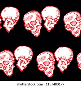 skull drawn by hand seamless background billboard advertising