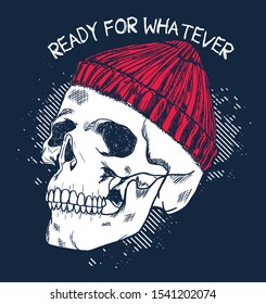 skull drawn vector graphic design