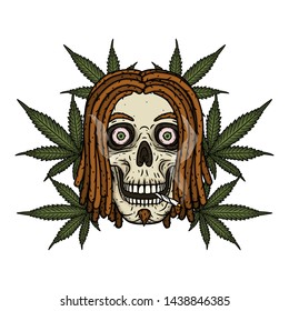 Skull Dreadlocks Rastaman Skull Vector Illustration Stock Vector ...