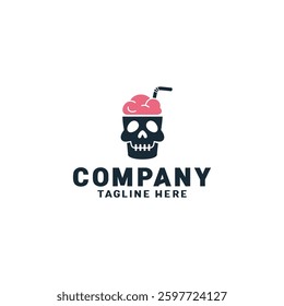 Skull and drink logo vector