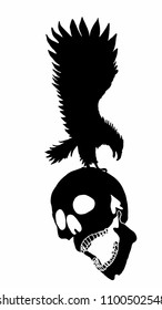 skull and eagle graphic design vector art