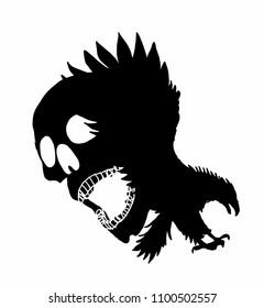 skull and eagle graphic design vector art