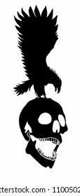 skull and eagle graphic design vector art