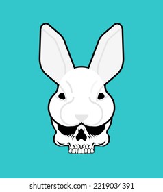 Skull Easter bunny  Skull in  hare mask  Vector illustration
