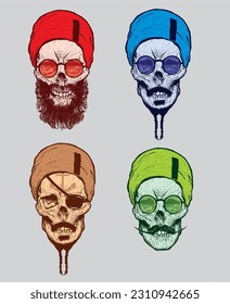 SKULL EDITABLE COLOR VETOR EPS DANGER