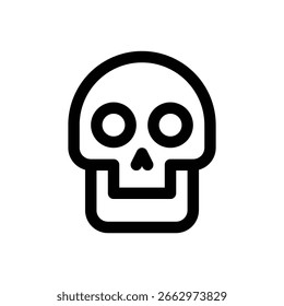 Skull. Editable stroke vector icon. 