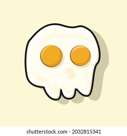 skull egg illustration vector icon sticker for food and beverage menu restaurant helloween