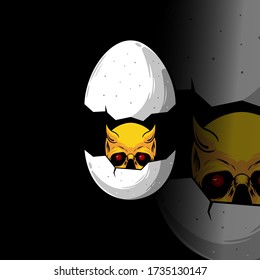 skull egg illustrator design T-shirt