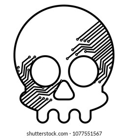 skull with electric circuit