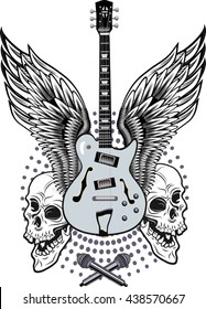 Skull and Electric Guitar