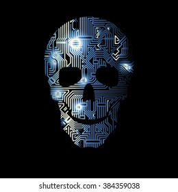 Skull of electricity boards