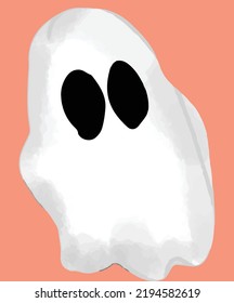 Skull element, Watercolor kawaii ghost kids background design