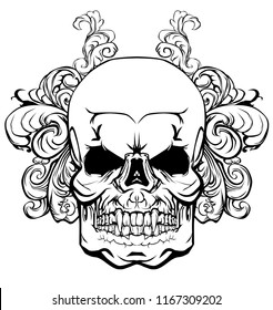 Skull Roots Vector Illustration Stock Vector (Royalty Free) 2213345053 ...