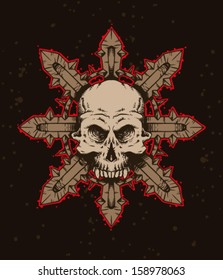 Skull emblem, vector