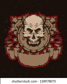 Skull emblem, vector