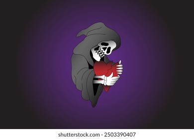 Skull embracing love design vector illustration wallpaper background.