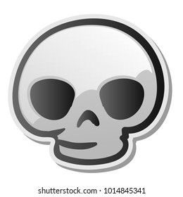 Skull emoji face, emoticon, sticker, vector illustration.