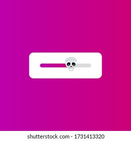 Skull emoji slider icon. Vector Illustration