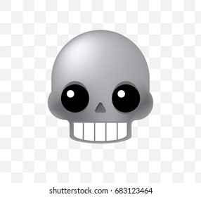 Skull Emoticon on Transparent Background. Isolated Vector Illustration 