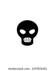 skull emoticon, vector illustration , Halloween vector isolated on white background 