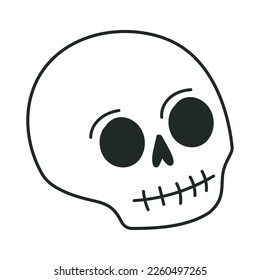 skull esoteric colorless icon isolated
