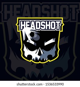 skull esport gaming mascot logo template.
