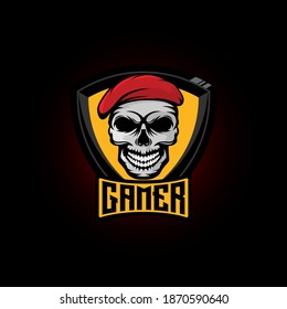 skull esport logo design template
