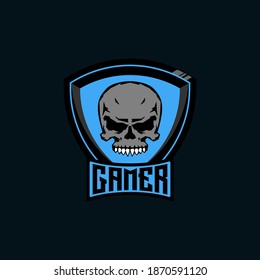 skull esport logo design template