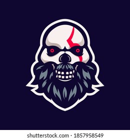 skull eSport Mascot Logo Design Illustration Vector