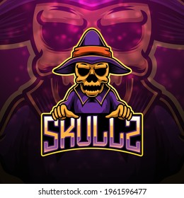 Skull esport mascot logo design