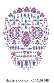 skull ethnic geometric vector art