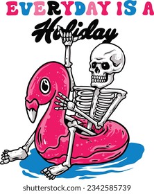 skull everyday is a holiday vector