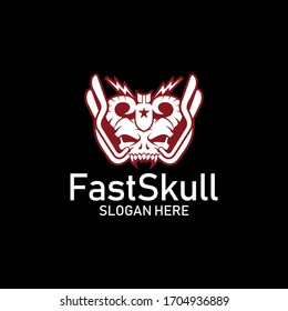 skull evil logo icon design vector