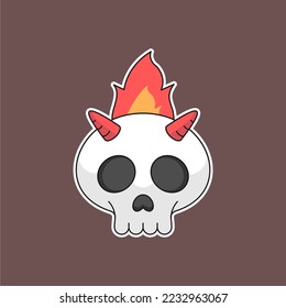 Skull evil simple isolated vector design