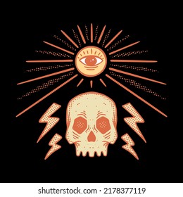 Skull eye illustration vector for tshirt jacket hoodie can be used for stickers etc