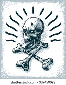 Skull eyes vector illustration. T-shirt vector illustration. Tattoo vector illustration.