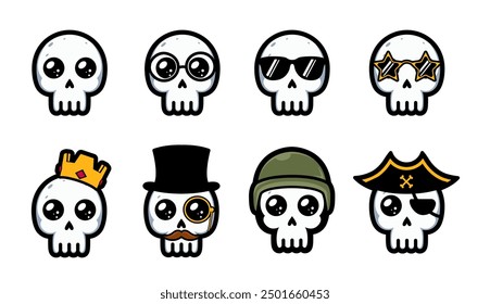 Skull face cute men's set