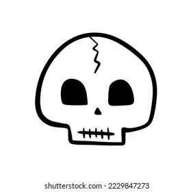 Skull face design vector. Halloween character symbol. 