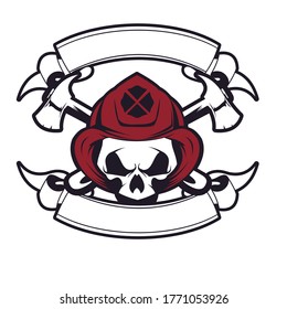 
skull face for the fire extinguisher logo to wear red and black