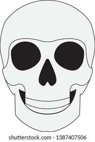 SKULL FACE FROM THE FRONT AS ICON VECTOR OR LOGO 