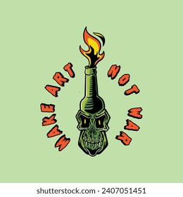 Skull-Gesicht molotov Vektorgrafik-Illustration