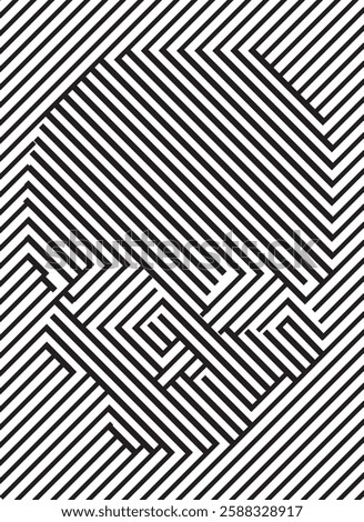 skull face optical illusion stripe line