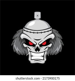 Skull Face Paint vector illustration with black background