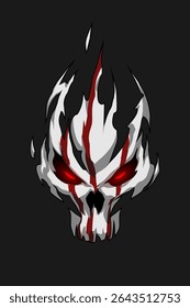 Skull face with red eyes