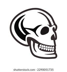 Parche Skull Face Sideways Parche V65 Parche Streetwear, Diseño urbano Colores blancos y negros Parche Comercial Uso